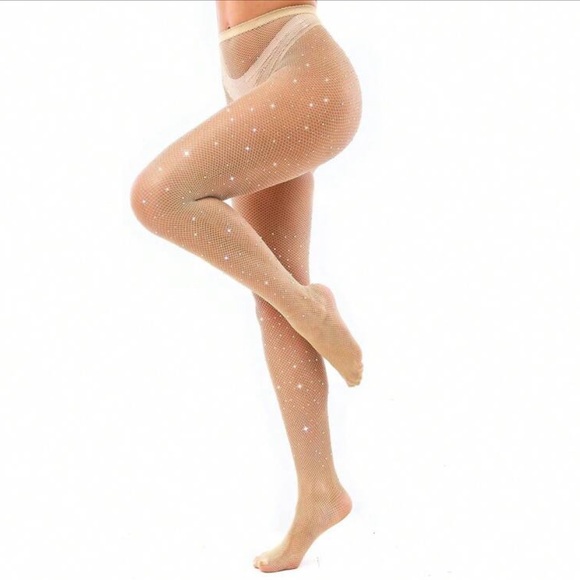 Accessories - Elegant Beige Rhinestone Tights nwt